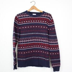 Merona Sweater Men's Size Medium Red and Blue